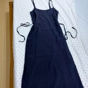 Midnight Blue 100% Silk Hand Sewn Slip Dress